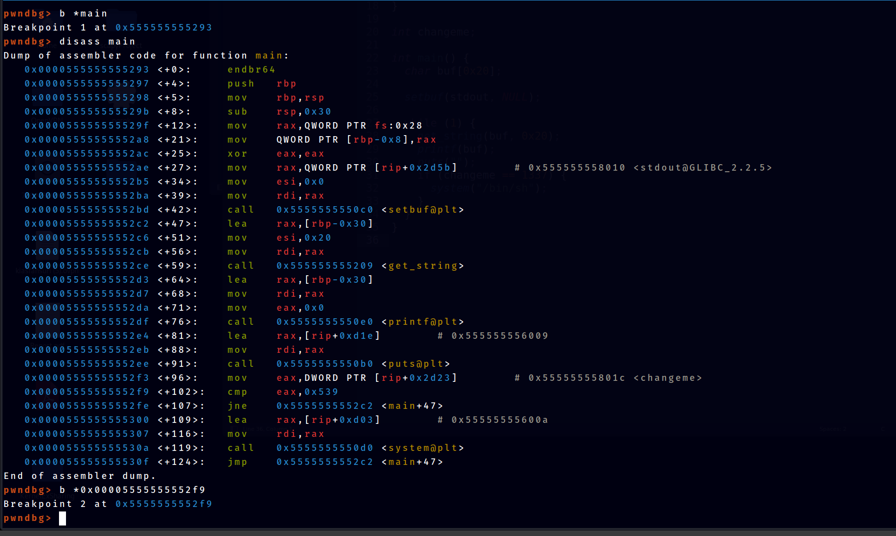 GDB Output